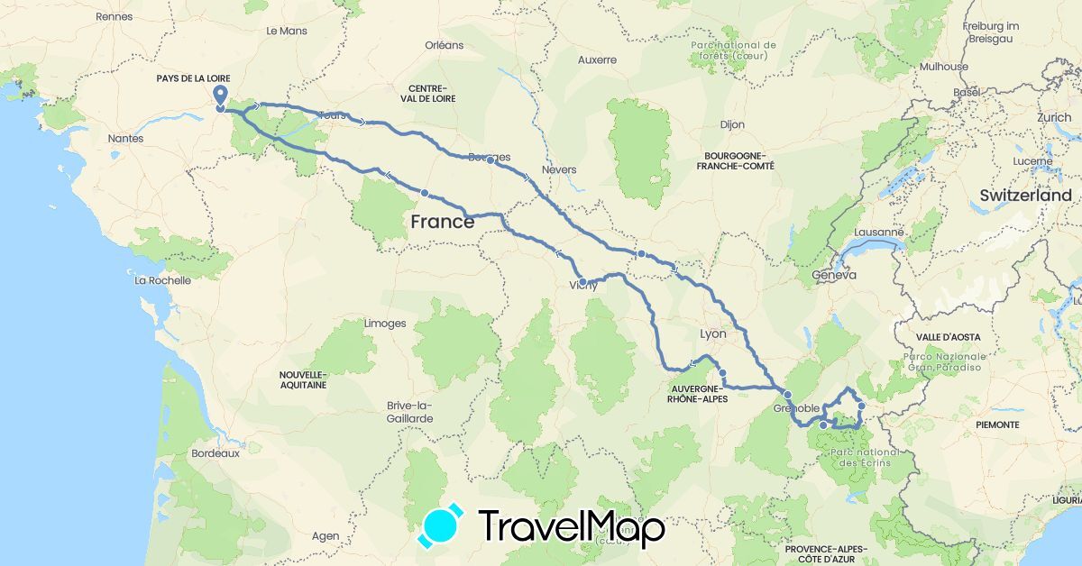 TravelMap itinerary: cycling